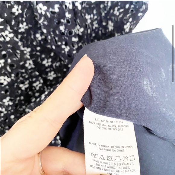 Anthro Maeve blue eyelet floral pattern mini dress - Picture 3 of 6